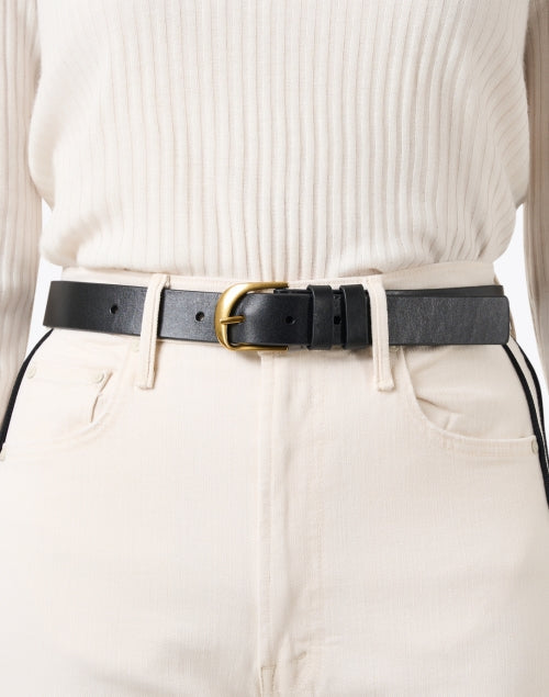 Twist Black Leather Belt