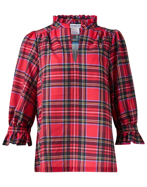 Red Stewart Plaid Top
