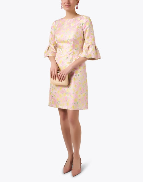 Pink Floral Jacquard Dress