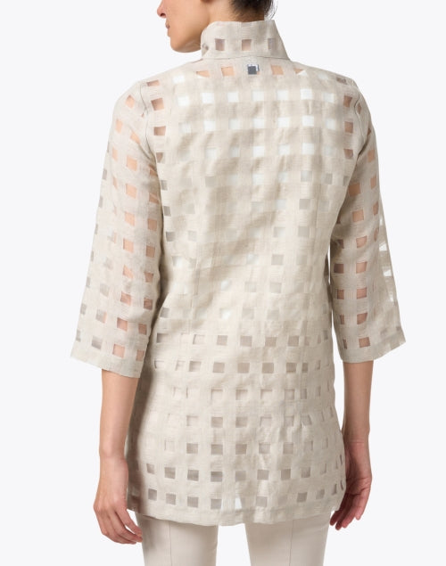 Rita Beige Sheer Plaid Shirt