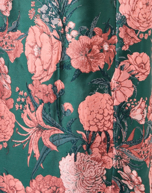 Bronwyn Green and Blush Floral Jacquard Dress
