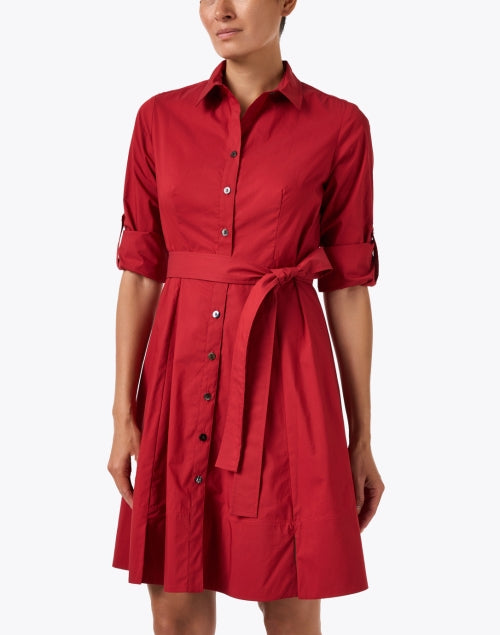 Short Lane Red Shirt Dress