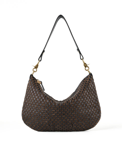 Moyen Black and Brown Woven Messenger Bag