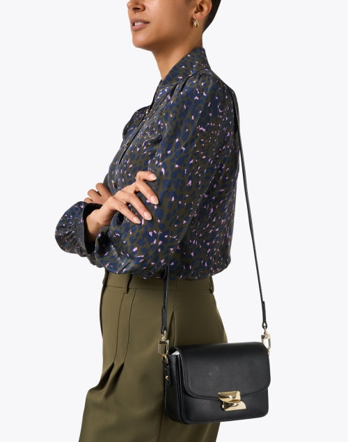 Frankie Black Leather Crossbody Bag