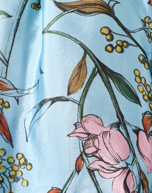 Blue Floral Print Top