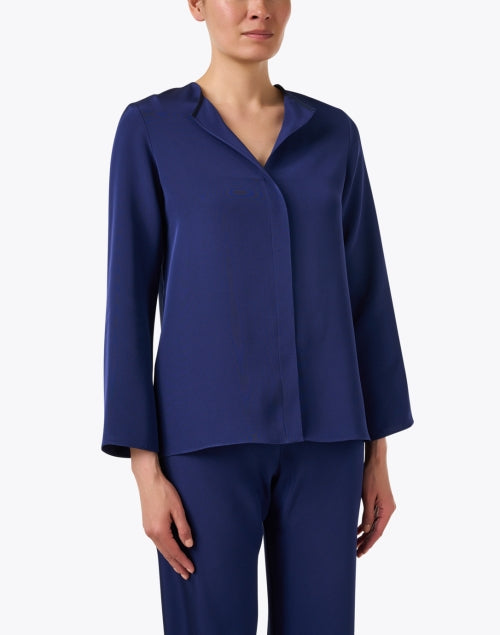 Sapphire Blue Silk Blouse
