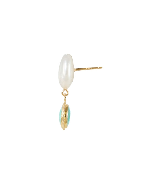 Turquoise Pearl Drop Earrings