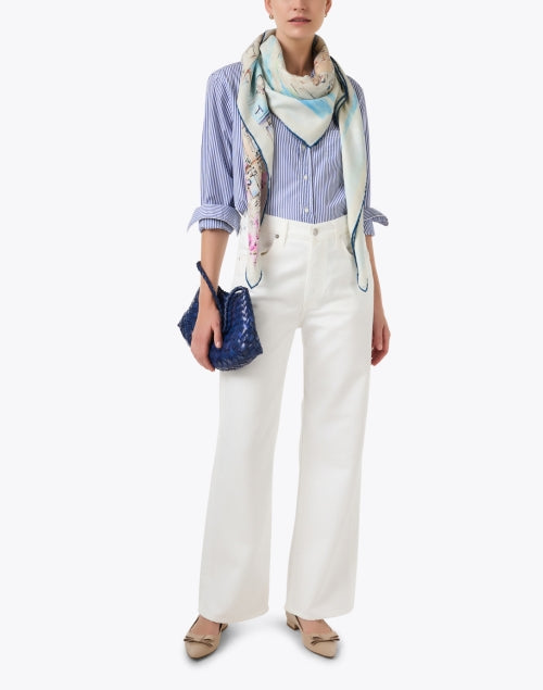 Paris Multi Print Silk Wool Scarf