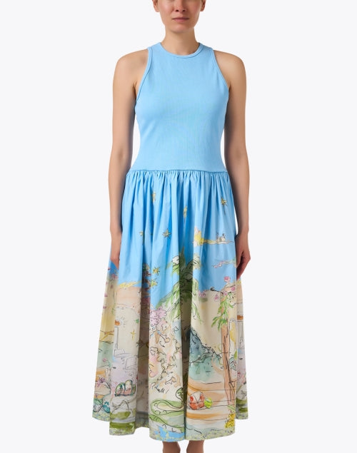 Anouk Blue Beach Print Dress