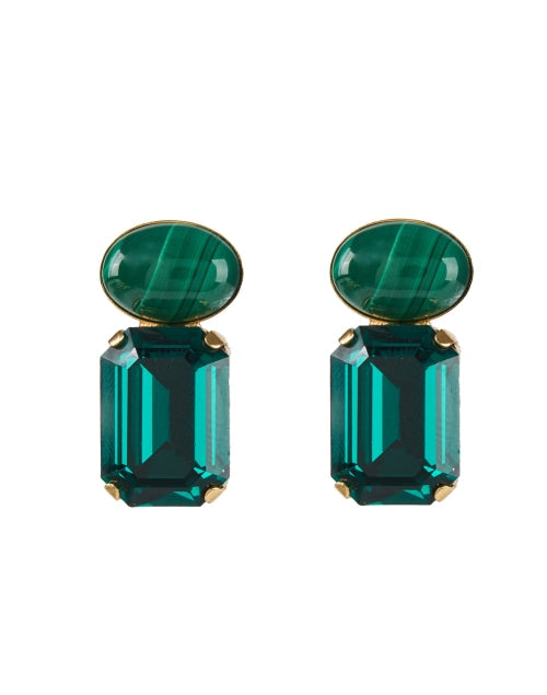 Elin Green Stone Drop Earrings