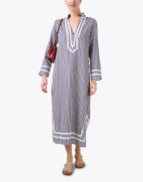 Navy and White Striped Kaftan