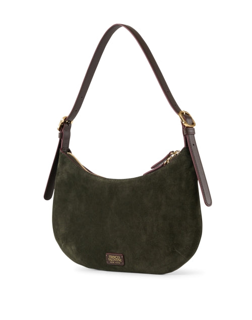 Starr Olive Green Suede Leather Hobo Shoulder Bag