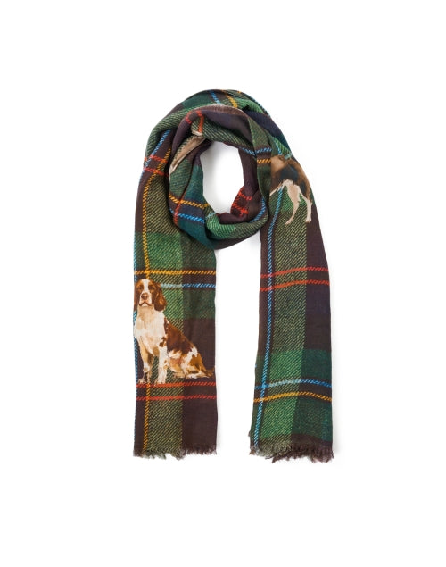 Escoces Green Dog Print Scarf