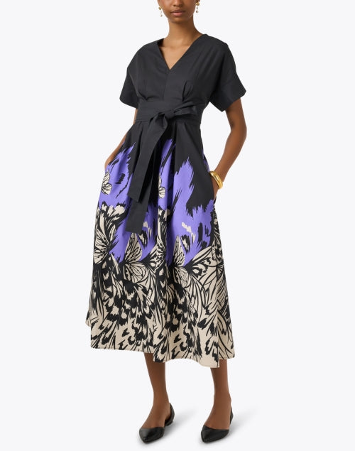 Black Butterfly Print Dress