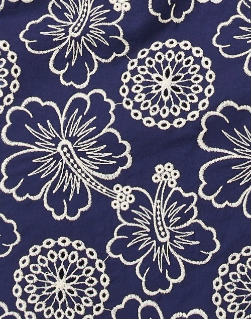 Navy Floral Embroidered Dress