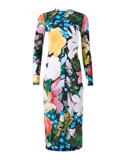 Floral Print Jersey Stretch Dress