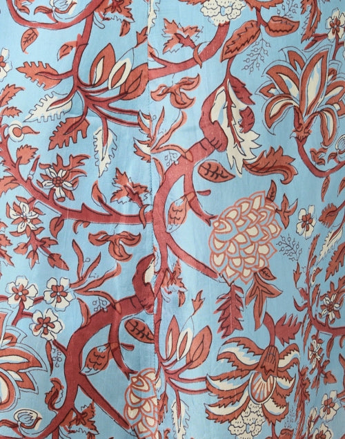 Olivia Blue Print Silk Dress