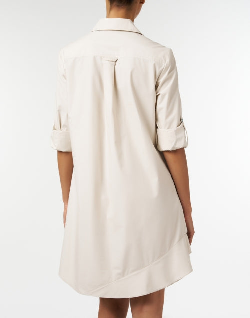 Jenna Beige Cotton Tiered Shirt Dress