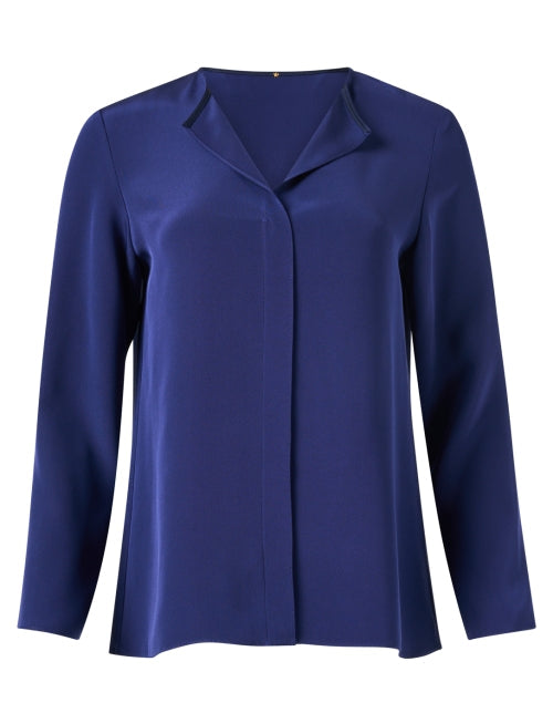 Sapphire Blue Silk Blouse