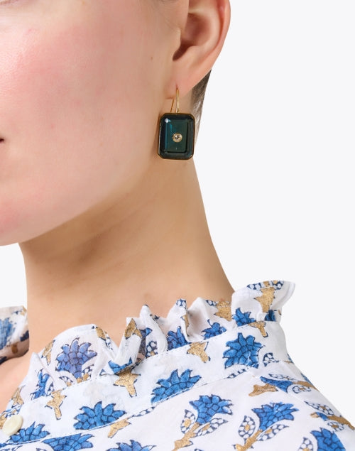 Denim Blue Tile Drop Earrings