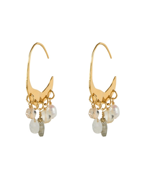 Petite Crescent Citrine Stone Earrings