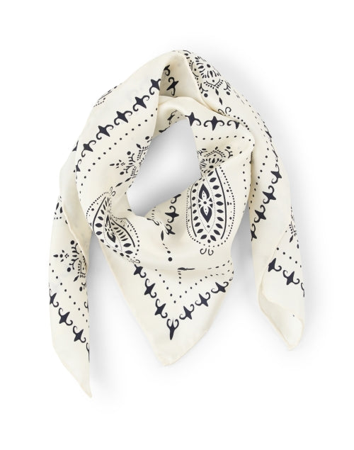 Ivory Print Silk Scarf