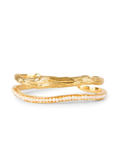 Gisele Gold and Pearl Cuff Bracelet