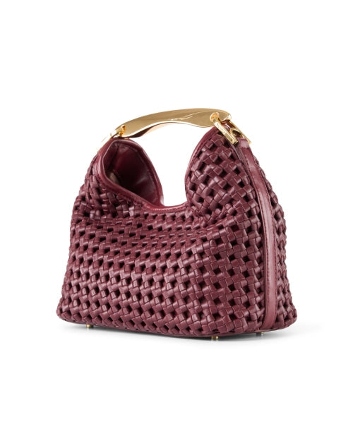 Small Boomerang Red Woven Leather Bag
