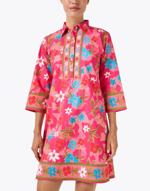 Pink Floral Shirt Dress