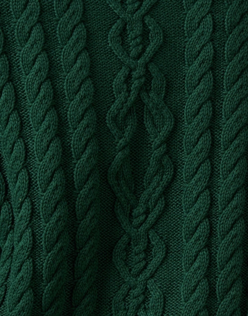 Chloe Green Cotton Cable Knit Cardigan