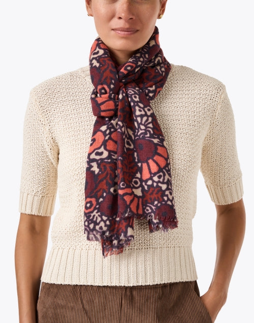Lea Print Silk Wool Wrap