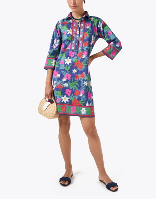 Navy Floral Shirt Dress