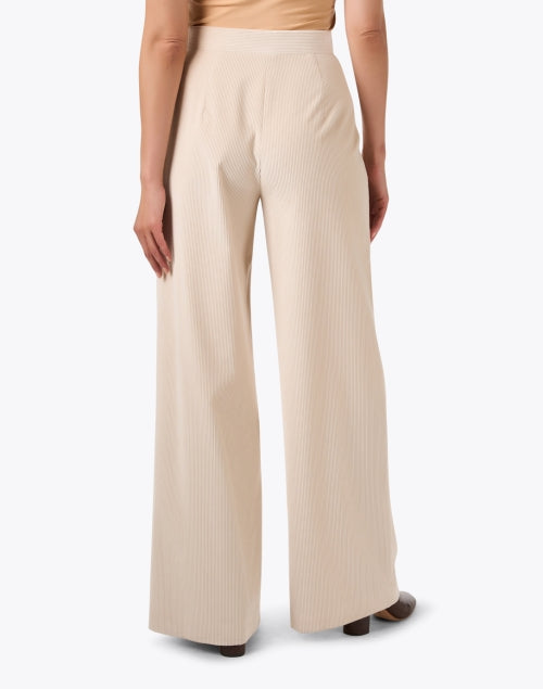 Faretra Beige Cotton Corduroy Wide Leg Trouser