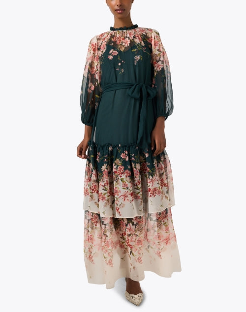 Linda Floral Print Silk Chiffon Dress