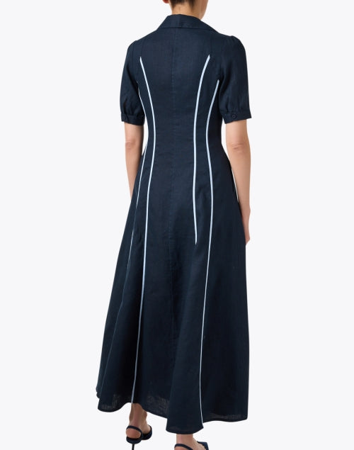 Navy Linen Shirt Dress