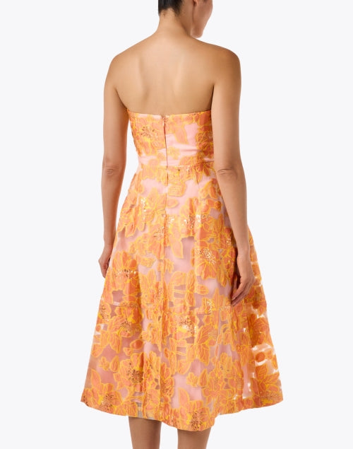 Catherine Orange Floral Organza Dress