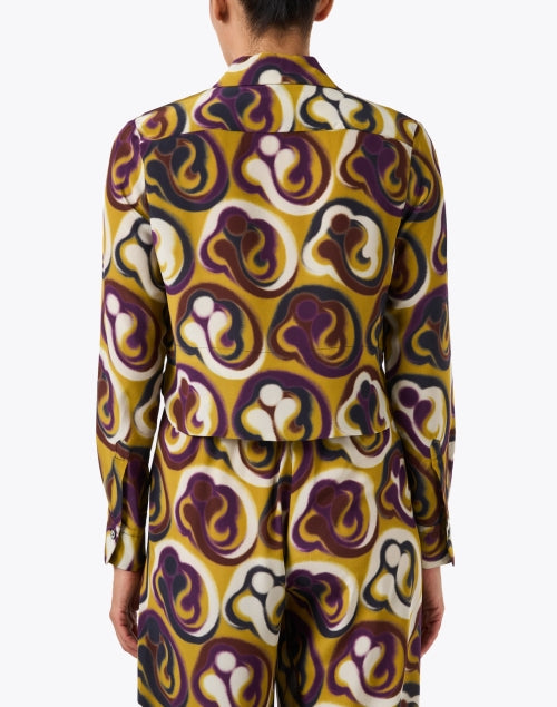 Jade Yellow Print Silk Blouse