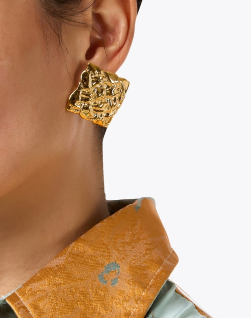 Blaine Gold Stud Earrings