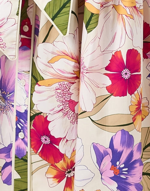 Estella White Floral Print Shirt Dress