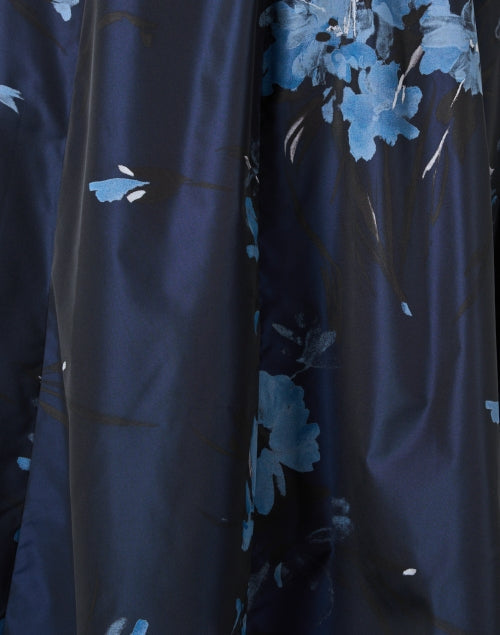 Navy Floral Print Shirt Dress