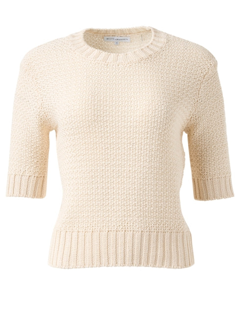 Cream Cotton Textured Sweater