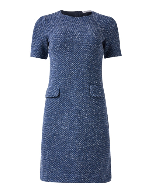 Tuc Blue Chevron Shift Dress