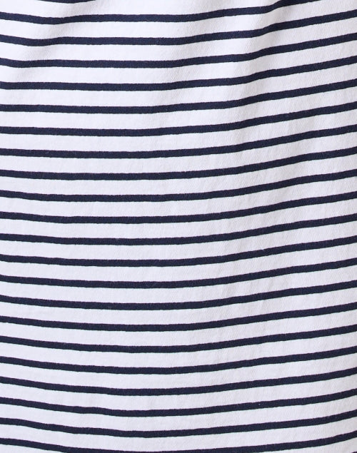 Lauren White and Navy Striped Cotton Polo Dress