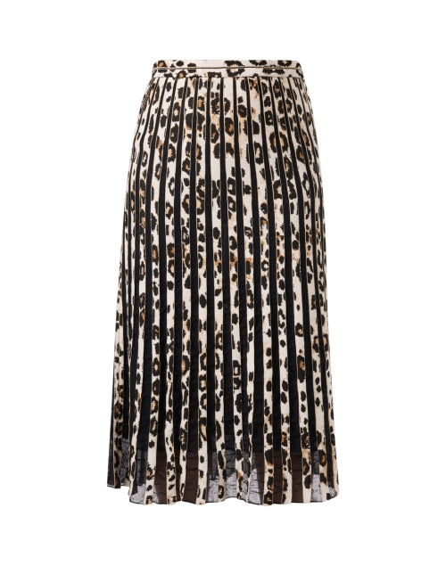 Leopard Print Pleated Skirt