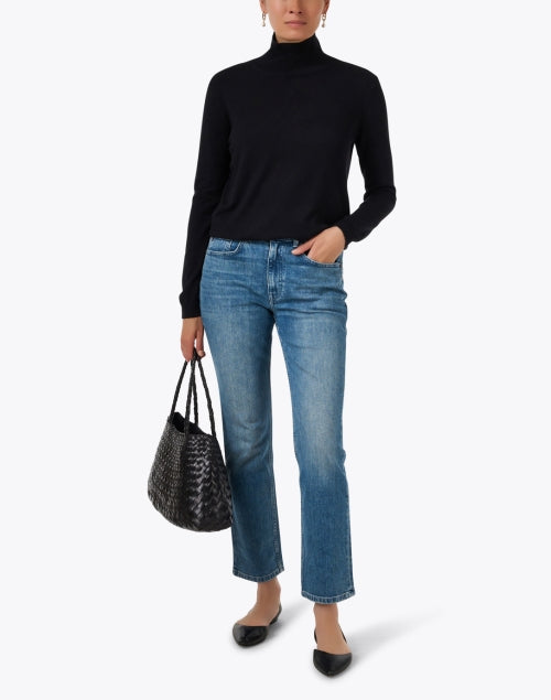 Kiku Black Silk Wool Sweater