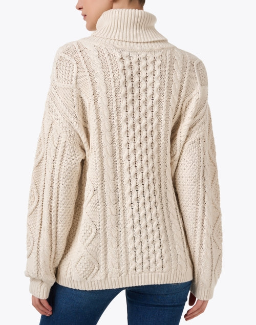 Ivory Turtleneck Cotton Sweater