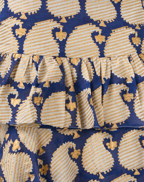 Agra Navy Paisley Cotton Skirt