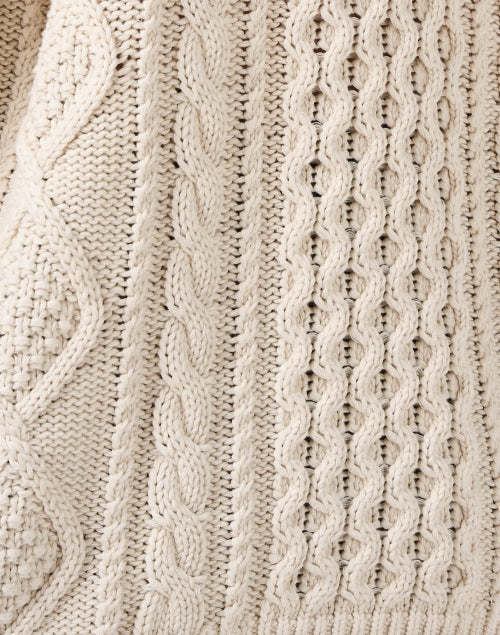 Ivory Turtleneck Cotton Sweater