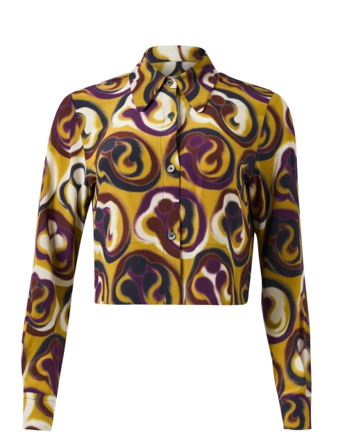 Jade Yellow Print Silk Blouse