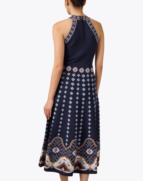 Sandrinna Navy Jacquard Dress
